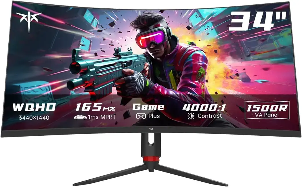 KTC 34 Inch Ultrawide Monitor, 165Hz WQHD 3440X1440 Curved...