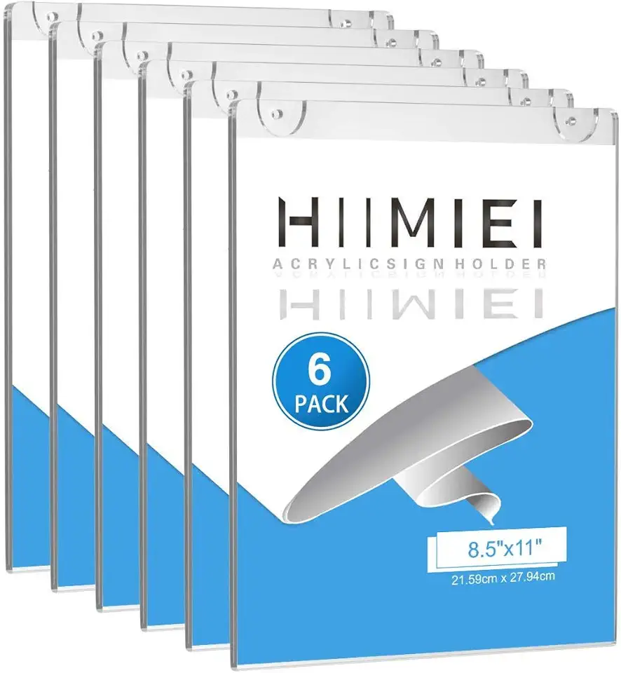 HIIMIEI Wall Mount Acrylic Sign Holder 8.5'' x...