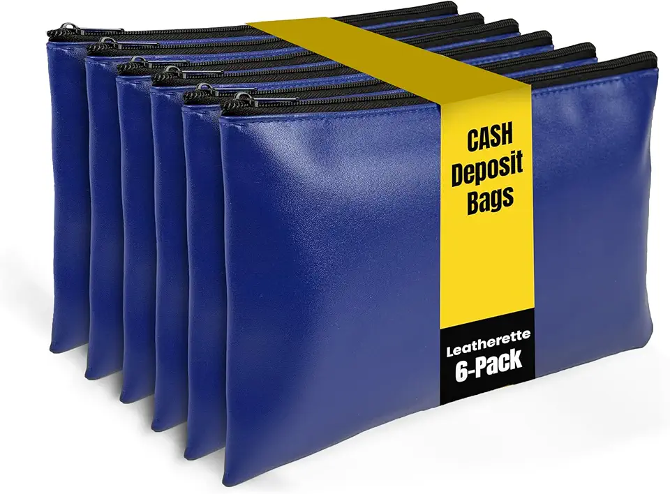 Better Office Products 6 Pack, Zippered Security Bank...