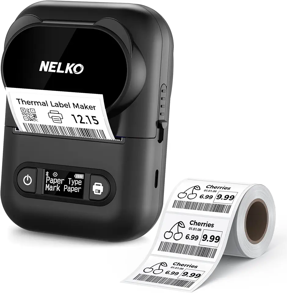 NELKO P110 Label Makers, Portable Bluetooth Thermal Label...