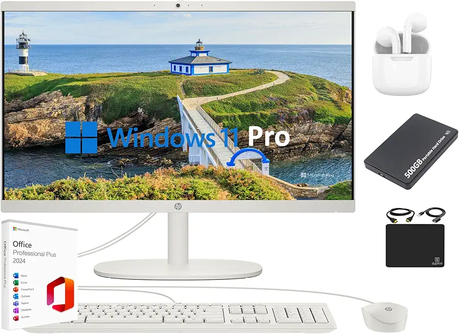 HP All-in-One Desktop Computer 2025 Premium, 21.5" FHD...