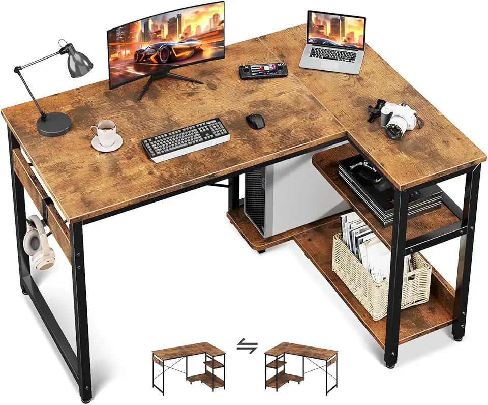Casaottima L Shaped Computer Desk, 40 Inch Small Corner...