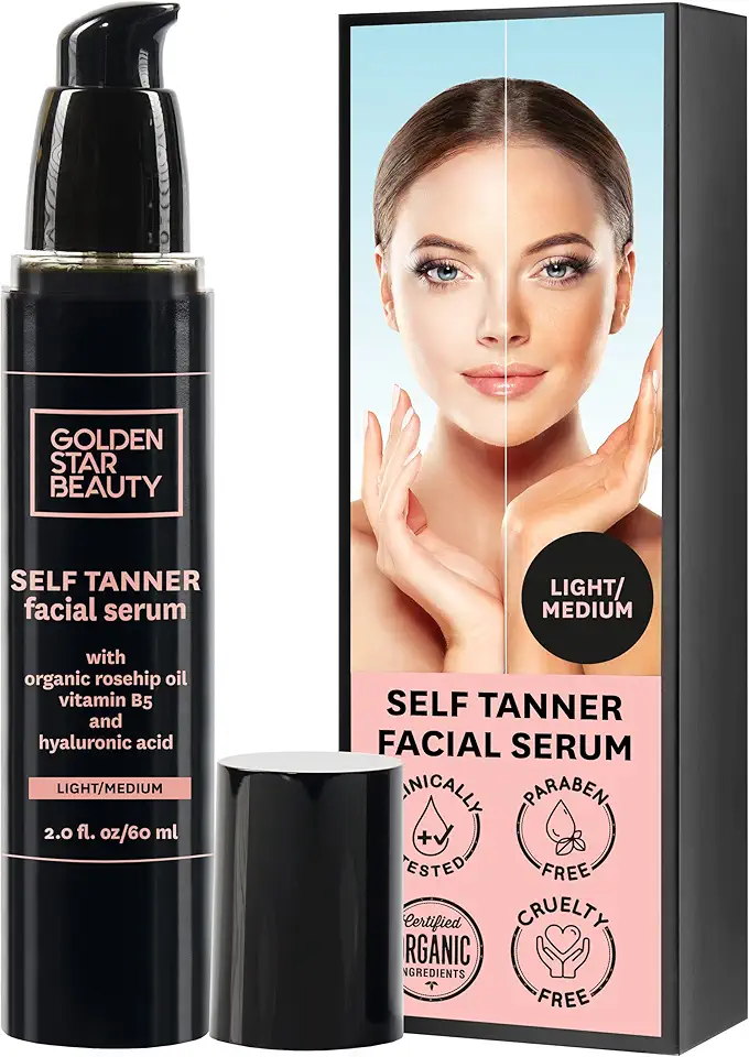 Face Tanner – Self Tan Serum w/Hyaluronic Acid and Organic...