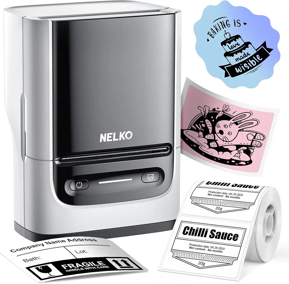 Nelko Label Maker Machine with Tape, PM220 Bluetooth Label...