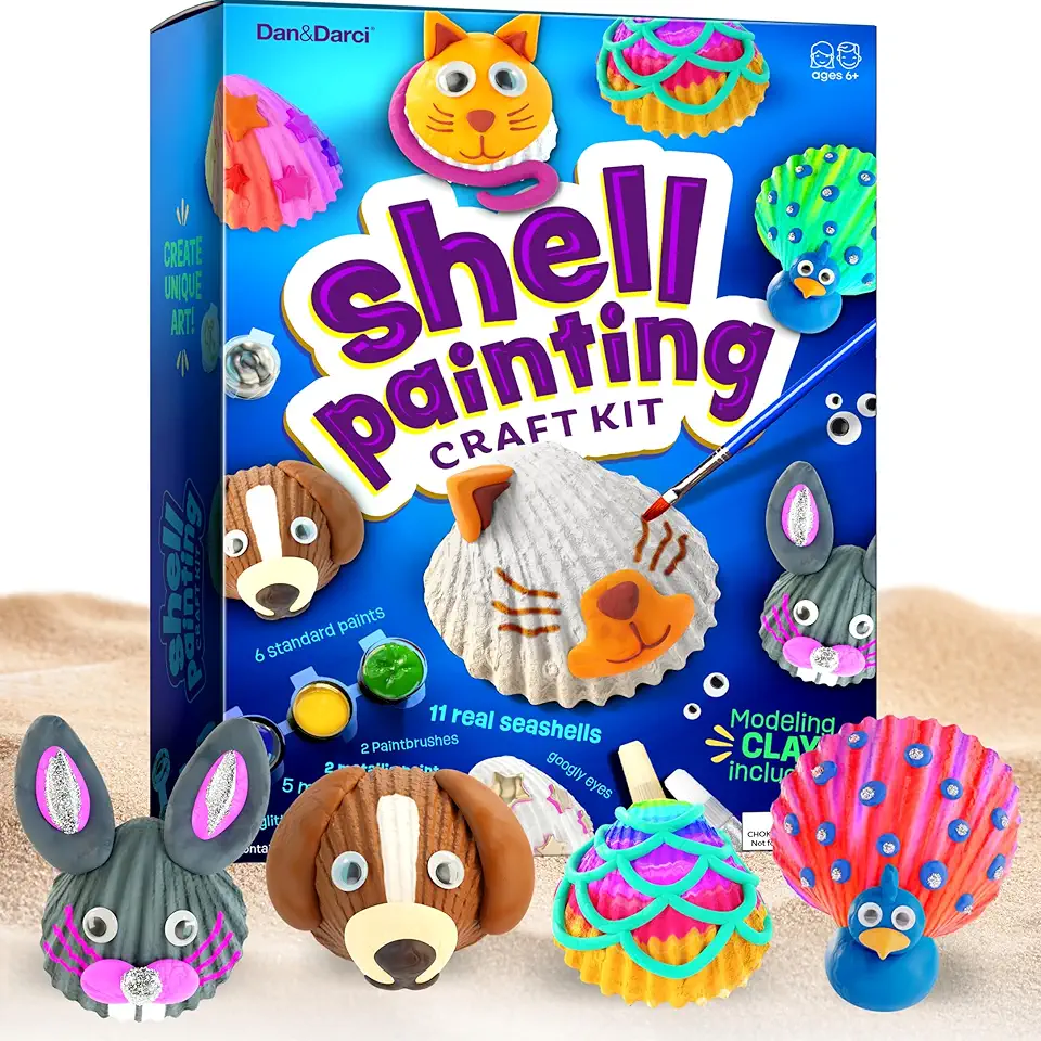 Dan&Darci Kids Sea Shell Painting Kit - Arts &...
